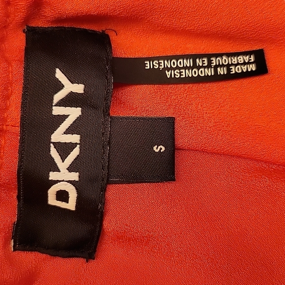 *DKNY Orange Flowy Floral Motif A-Line Skirt w/ elastic waist, S - Picture 9 of 12